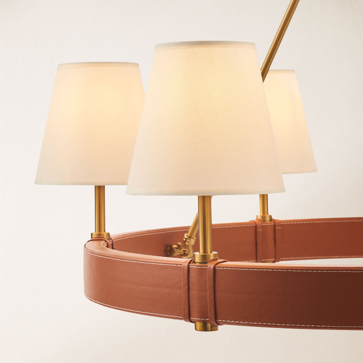 Corvella Leather Round Chandelier 34"D