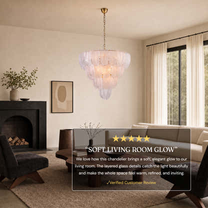 Veloura Textured Glass Loop Cascade Chandelier 25.2"W