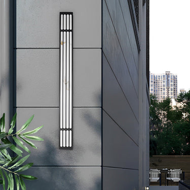 Long Rectangular Waterproof LED Black Modern Outdoor Wall Lamp