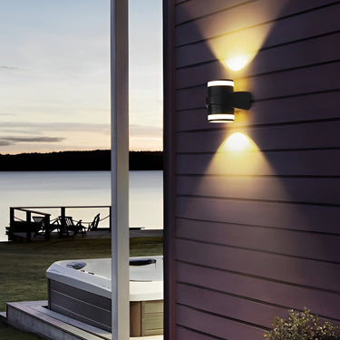 Round Up and Dawn Light LED Waterproof Black Outdoor Wall Washer Lights