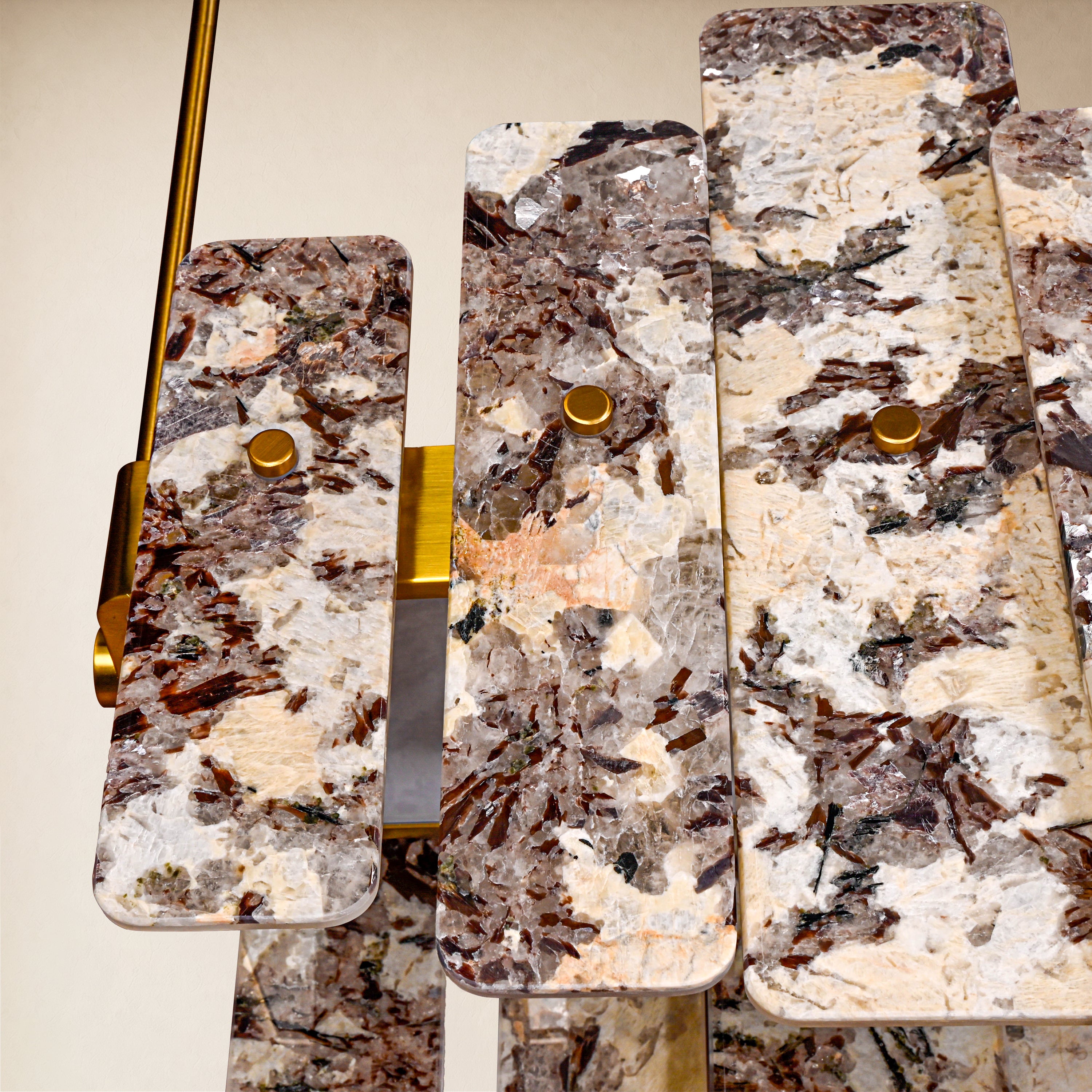 Pietra Amber Marble Panel Chandelier 27.5"W