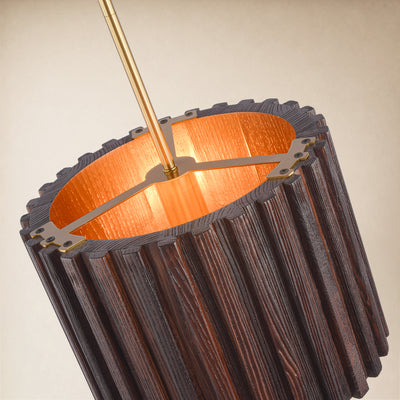 Virelune Wood Fluted Round Ceiling Light 11.8"D 