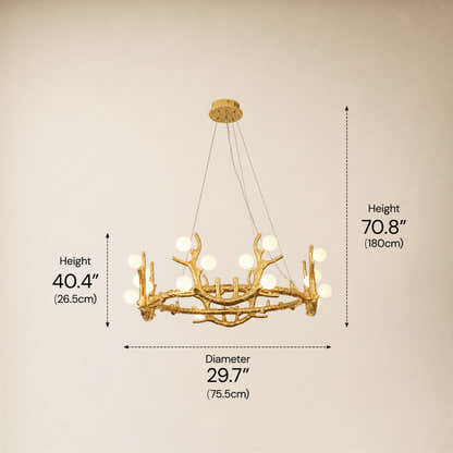 Cervia Antler Branch Chandelier 30"D