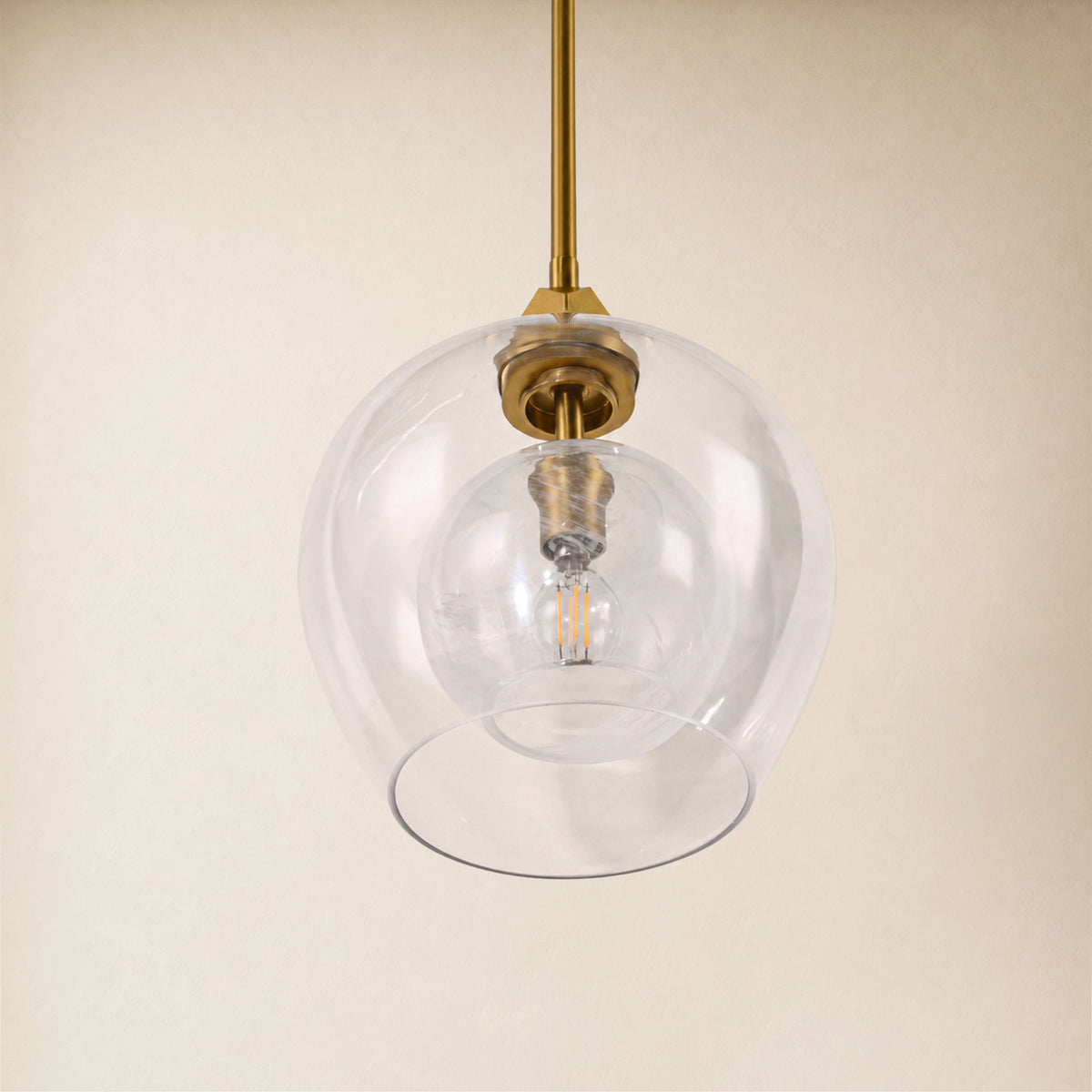 Aurevin Clear Glass Globe Pendant 9.8"D