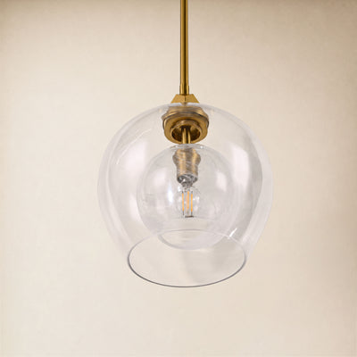 Aurevin Clear Glass Globe Pendant 9.8"D