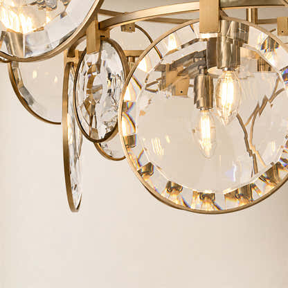 Lucentia Crystal Disc Round Chandelier 40"D