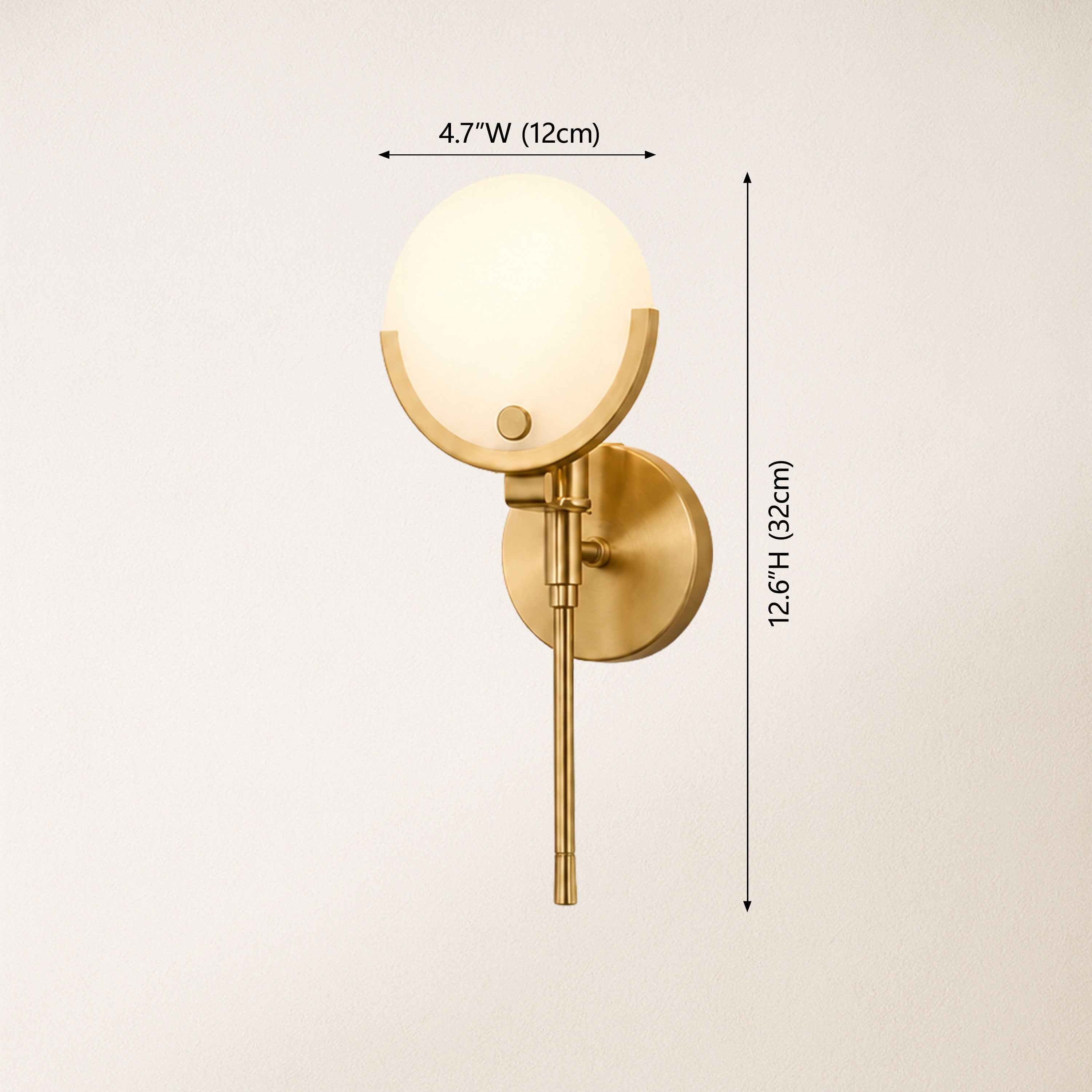 Alabaster Ava Brass Wall Lamp