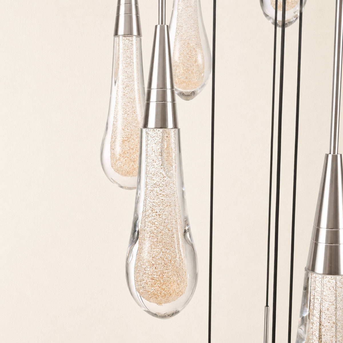 Teardrop Crystal Drop Round Chandelier