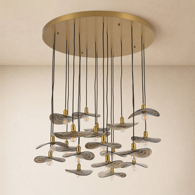 Mirelune Glass Disc Round Chandelier 36"D 