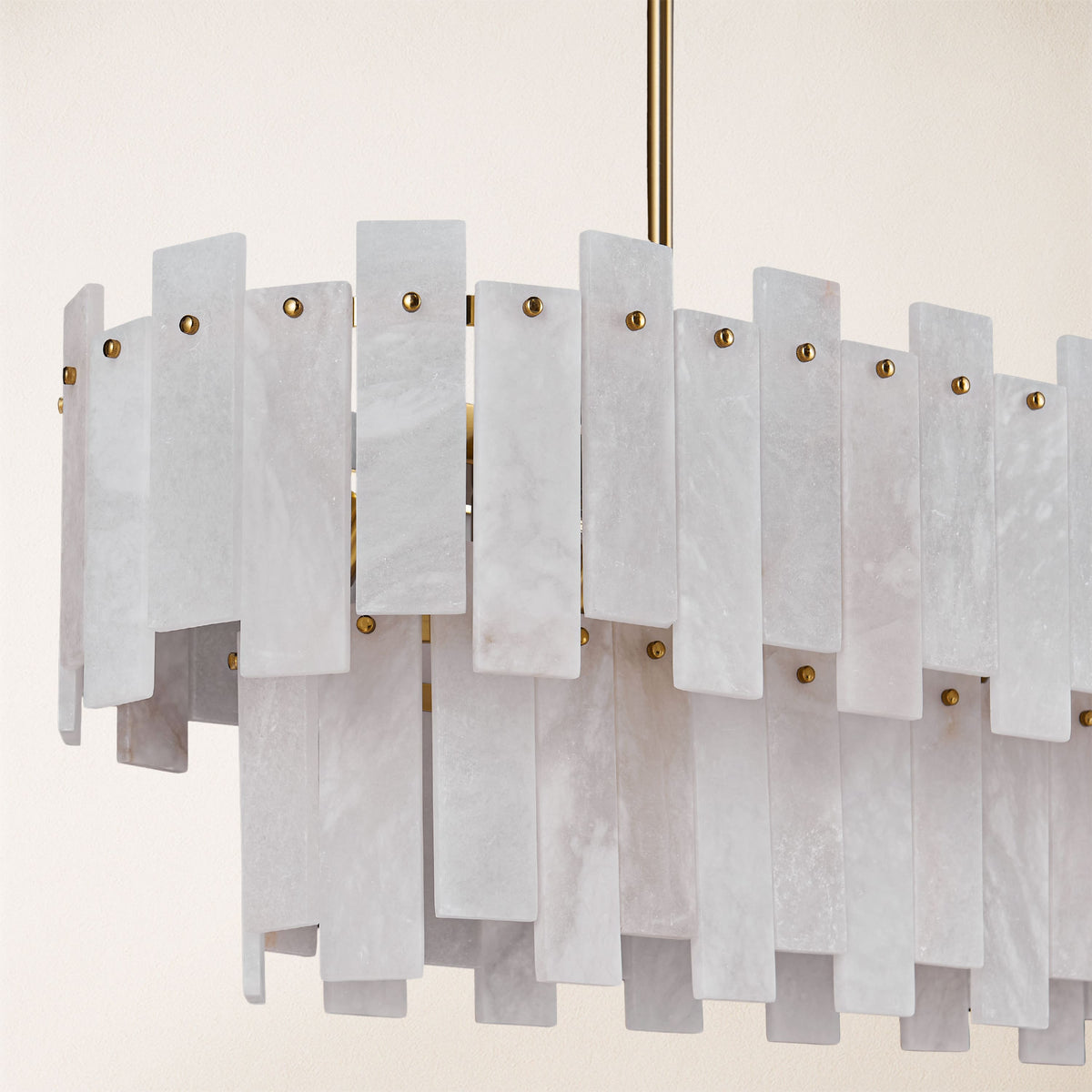 Nivislight Alabaster 2-Tier Rectangular Chandelier 40"D