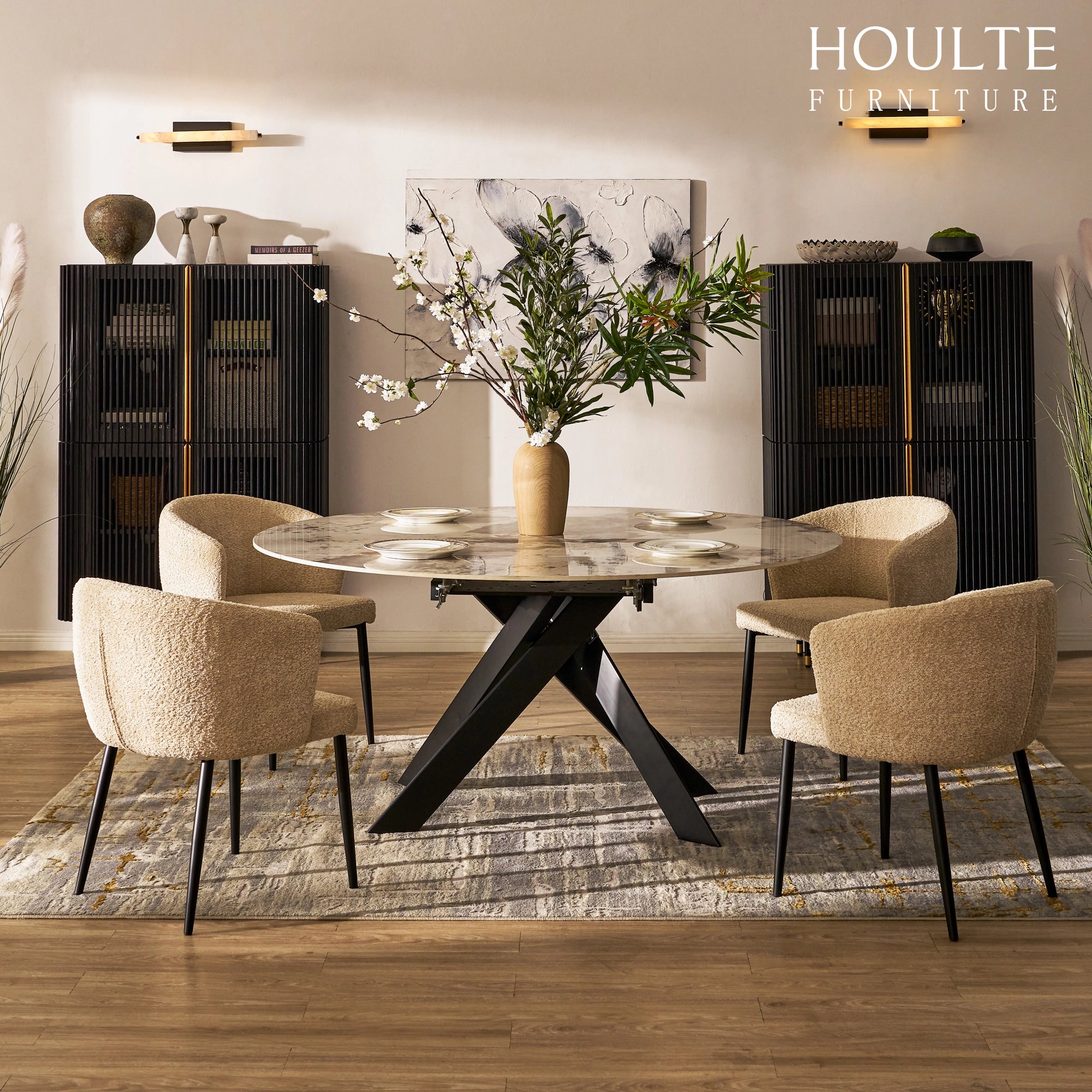 Labarthe Round Sintered Stone Dining Table 63"