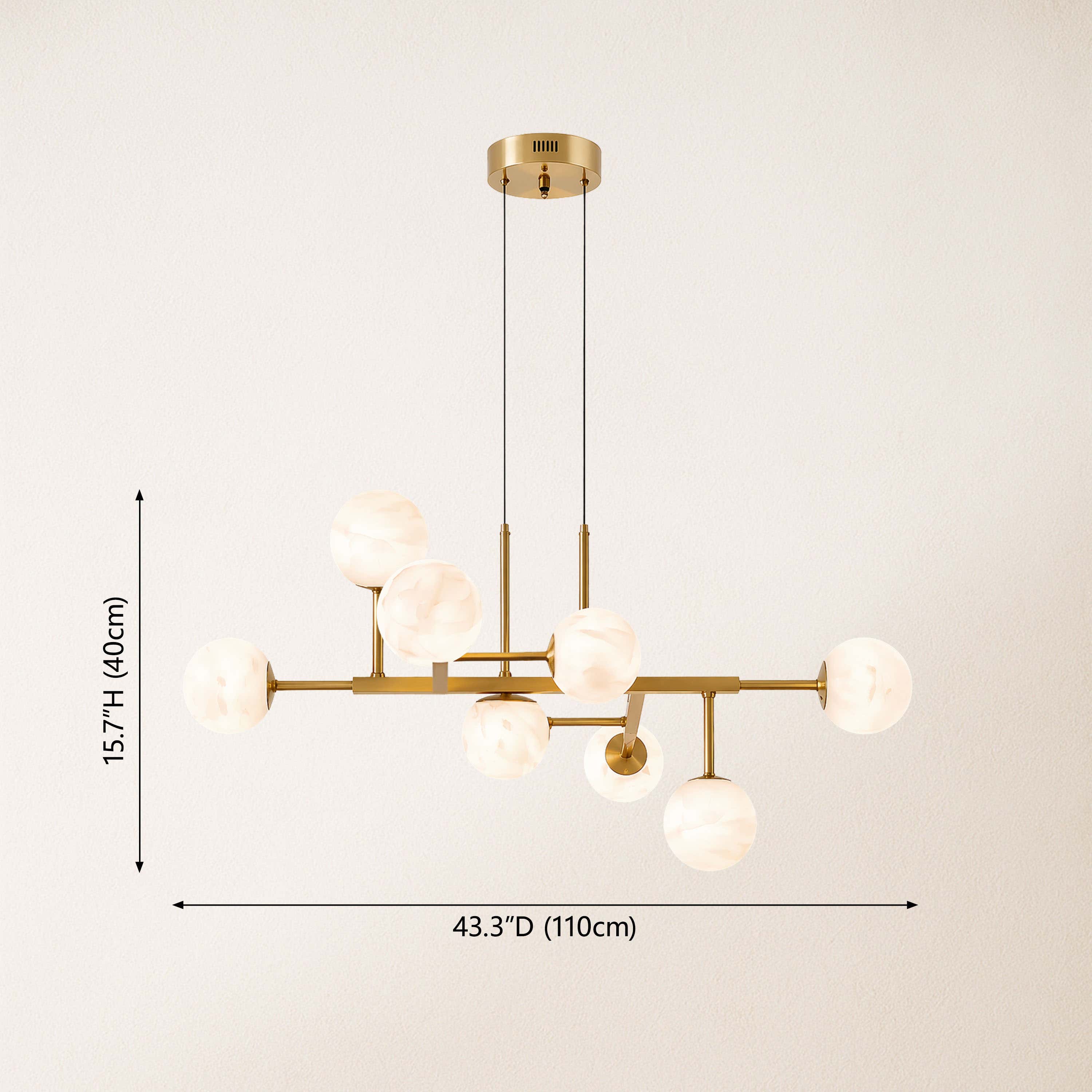 Velorium Alabaster Linear Chandelier