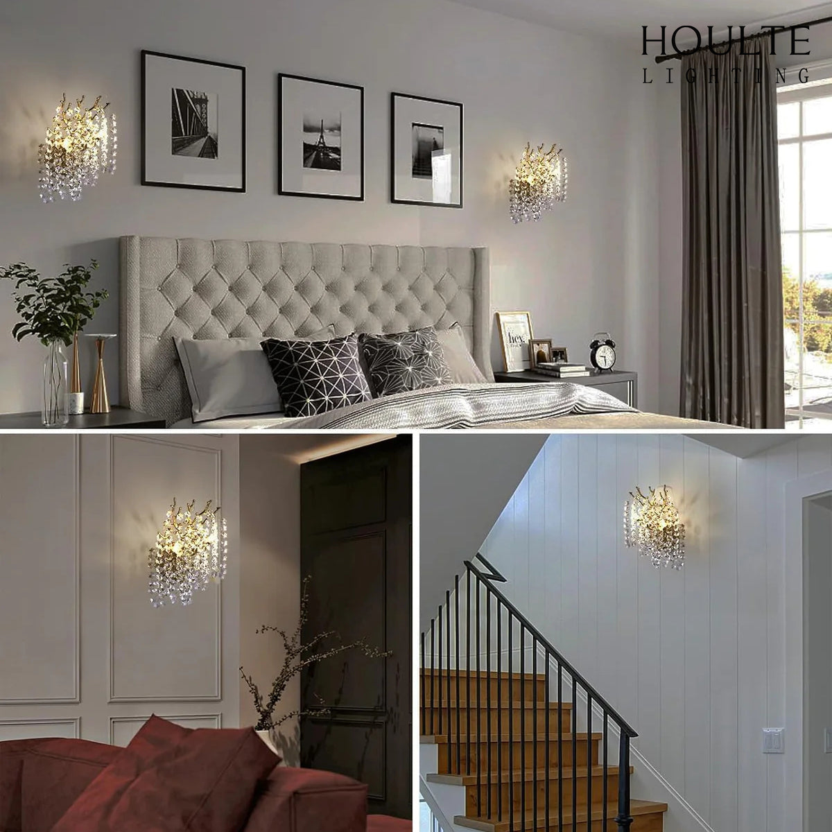 Lustre Branches Crystal Wall Sconce 10"W
