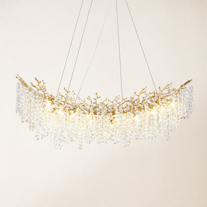 Lustre Branches Crystal Rectangular Chandelier 55"W