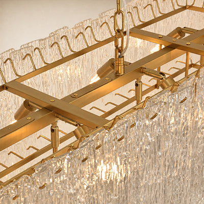 Aurellise Textured Glass Rectangular Chandelier 54"W