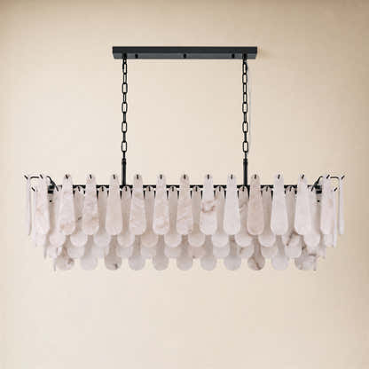 Caldera Alabaster Rectangular Custom Chandelier 54"W 72"W