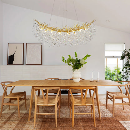 Frostleaf Crystal Cascade Tree Branch Linear Chandelier 55"