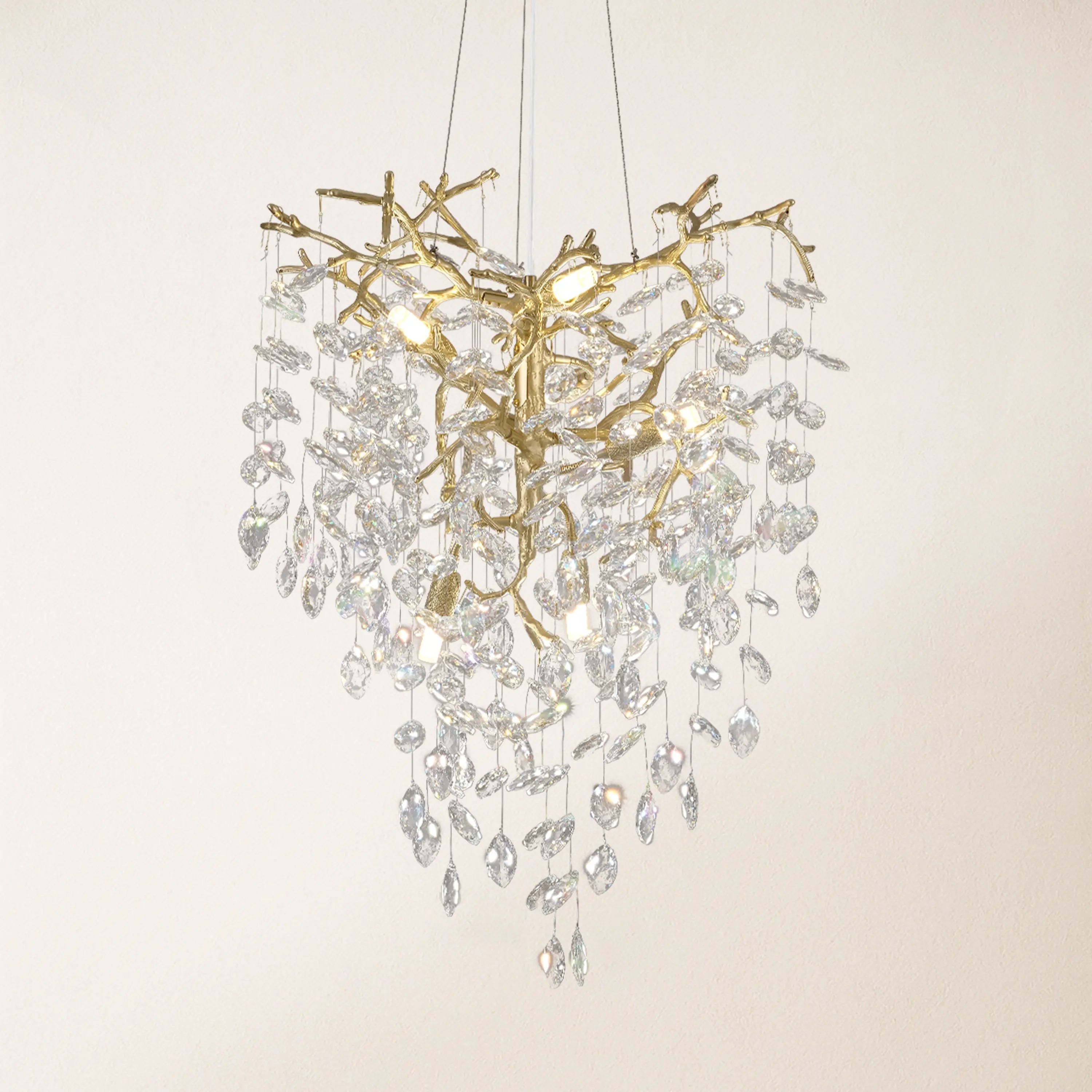 Frostleaf Crystal Grand Cascade Branches Chandelier 21"