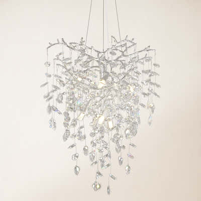Frostleaf Crystal Grand Cascade Branches Chandelier 21"D