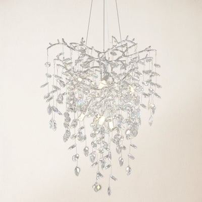 Frostleaf Crystal Grand Cascade Branches Chandelier 21"D