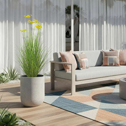 Artificial 6-Head Carrot Flower with Curved Onion Grass Bonsai 43"H