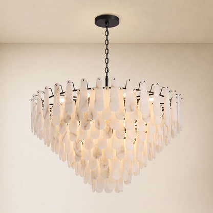 Caldera Alabaster Custom Round Chandelier 48"D 58"D