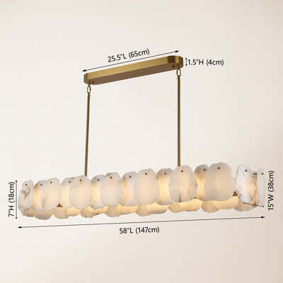 Moira Alabaster Oval Chandelier 58"W