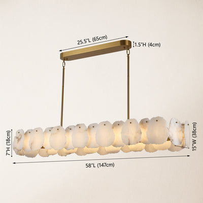 Moira Alabaster Oval Chandelier 58"W