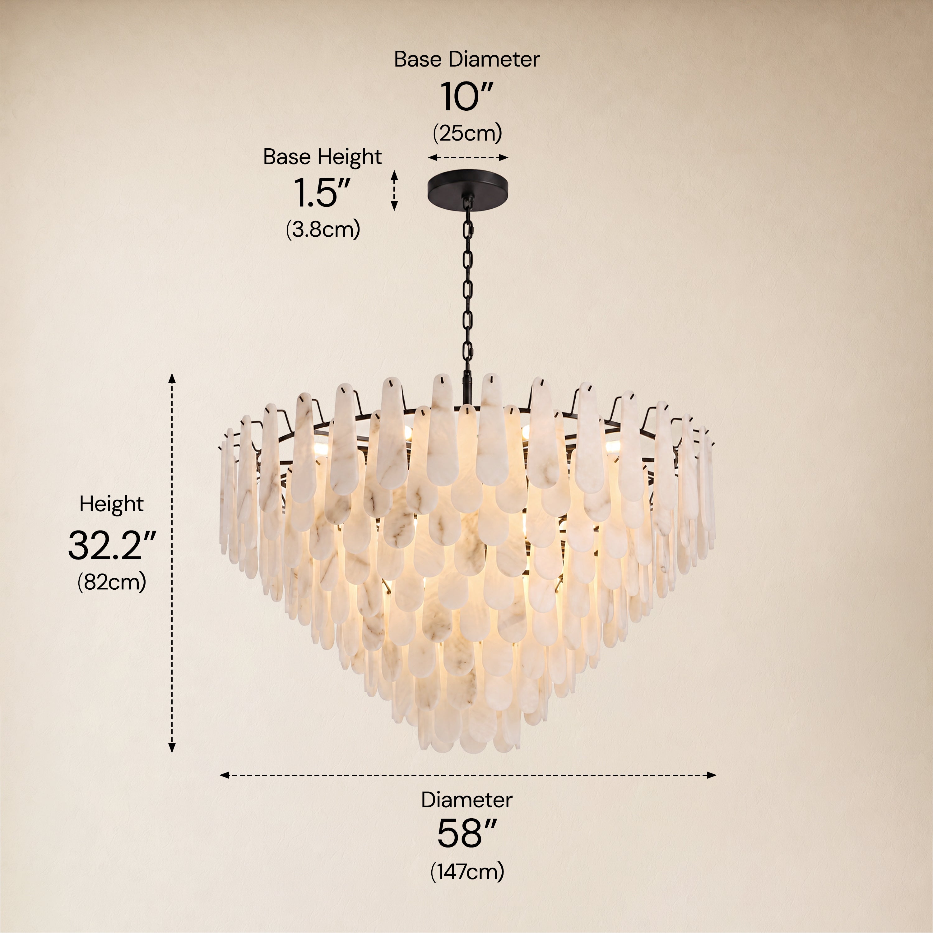 Caldera Alabaster Custom Round Chandelier 48