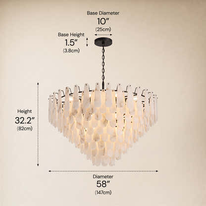 Caldera Alabaster Custom Round Chandelier 48"D 58"D