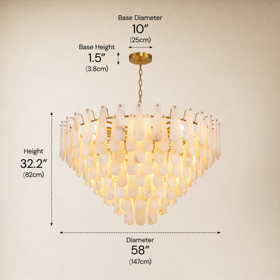 Caldera Alabaster Custom Round Chandelier 48"D 58"D