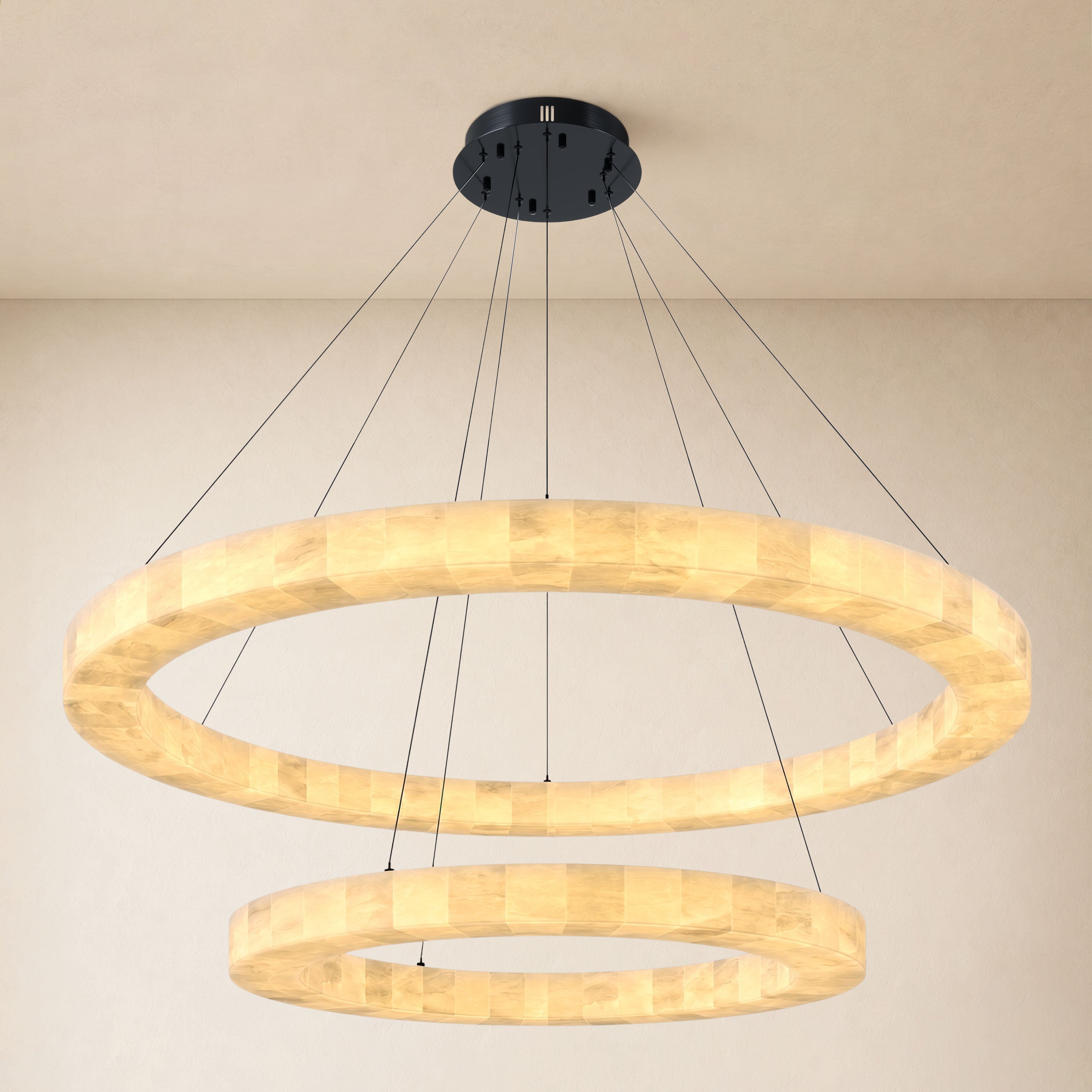 Soluna Alabaster 2 Tiered Custom Round Chandelier