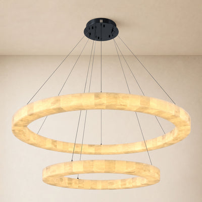 Soluna Alabaster 2 Tiered Custom Round Chandelier