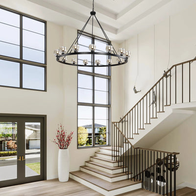 Vellum Crystal Round Chandelier 59"D