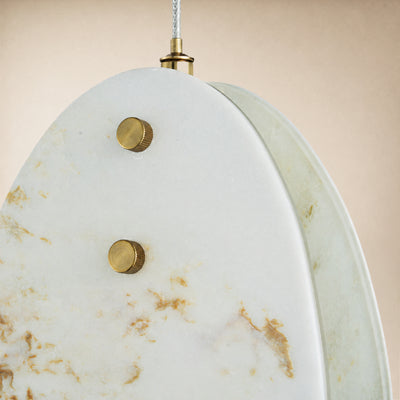 Pietra Marble Oval Pendant Light 5.9"D
