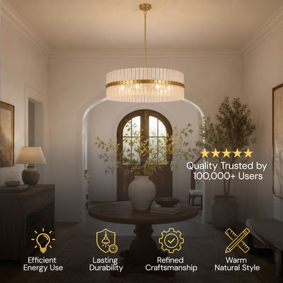 Mariselle Bubble Glass Round Chandelier 40"D