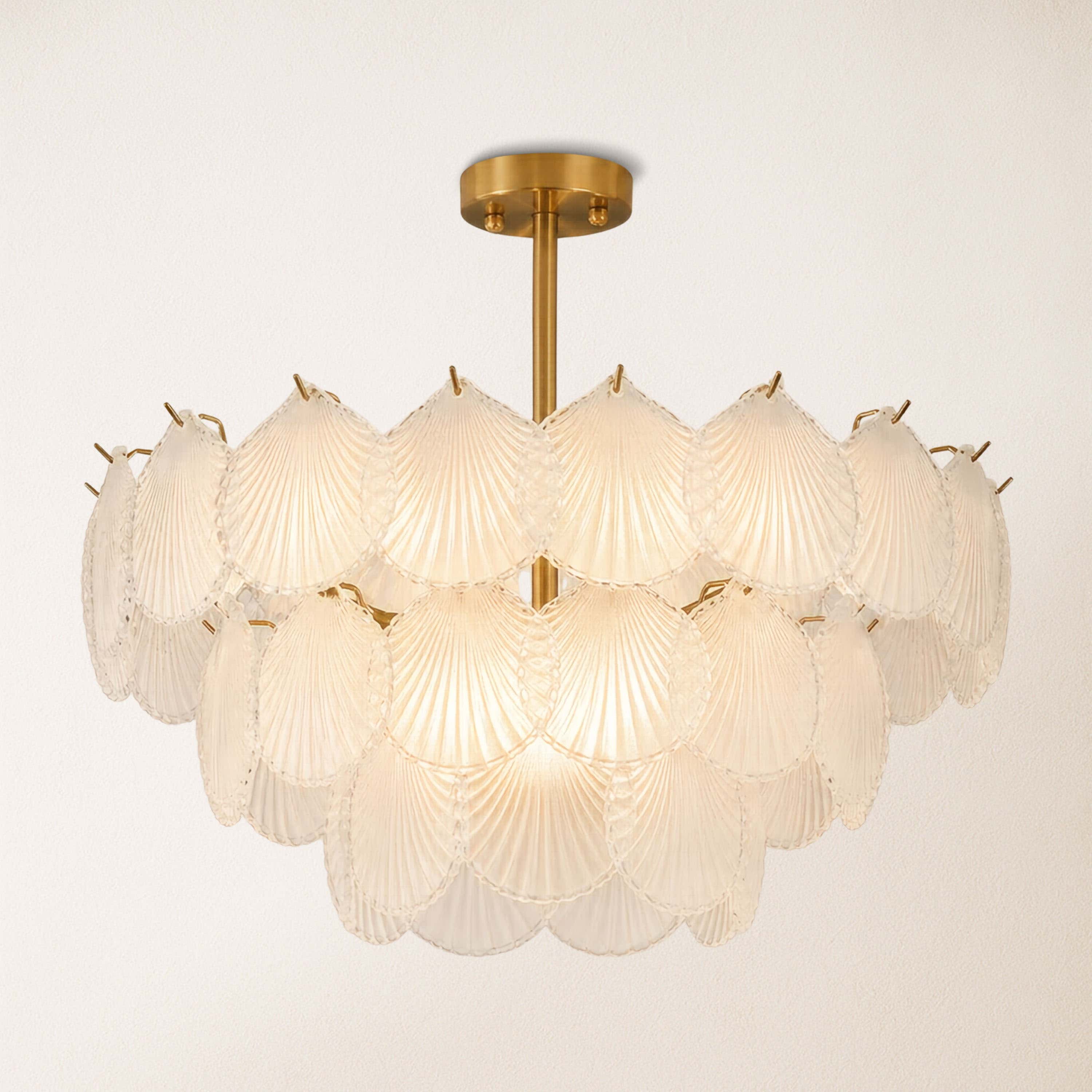 Marivelle Luxury Shell Glass Chandelier
