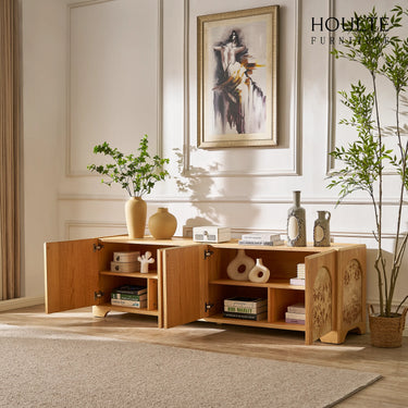Aurora Oak Media Console 80"