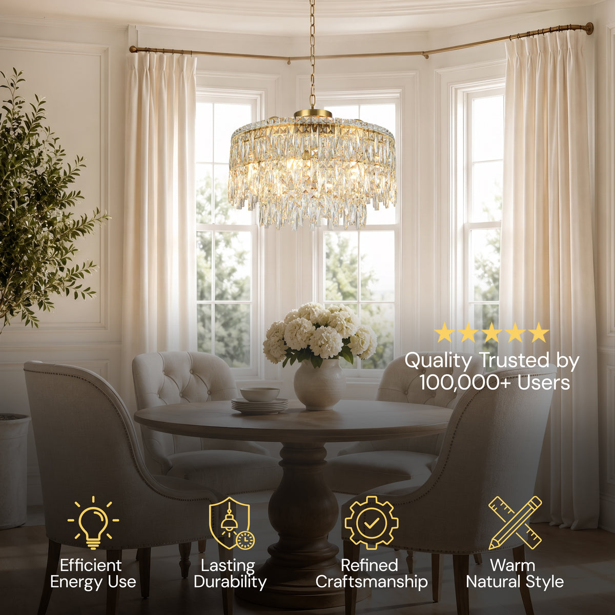 Lucentra Crystal Round Chandelier 24"W
