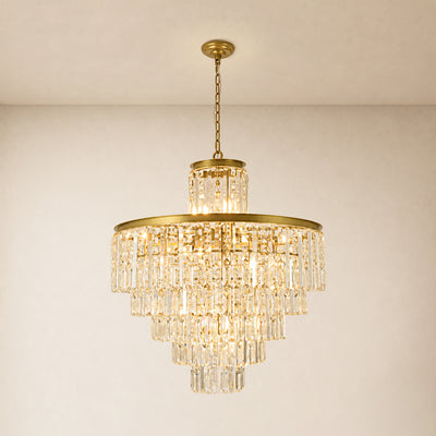 Lucentra Crystal Tiered Round Pendant 32"D