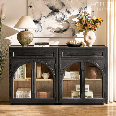 Alvar Arched Oak Sideboard with Drawers（Set of 2)