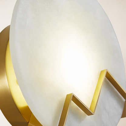 M Letter Alabaster Dish Wall Sconce 7.9"D
