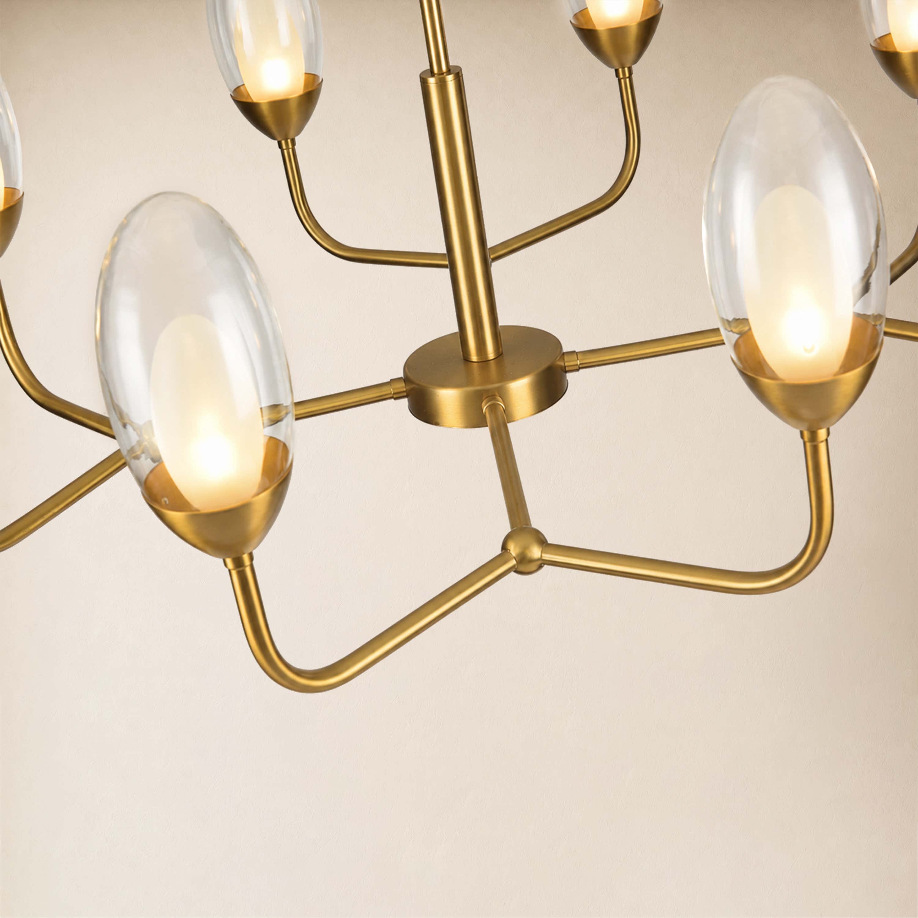 Cressa Oval Glass Round Chandelier 37"D