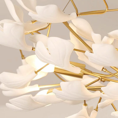 Twilight Branches Ceramic Ginkgo Chandelier 25.6"D