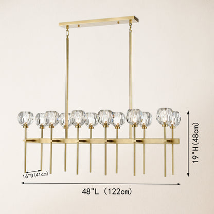 Parisian Crystal Double Linear Chandelier 48"L