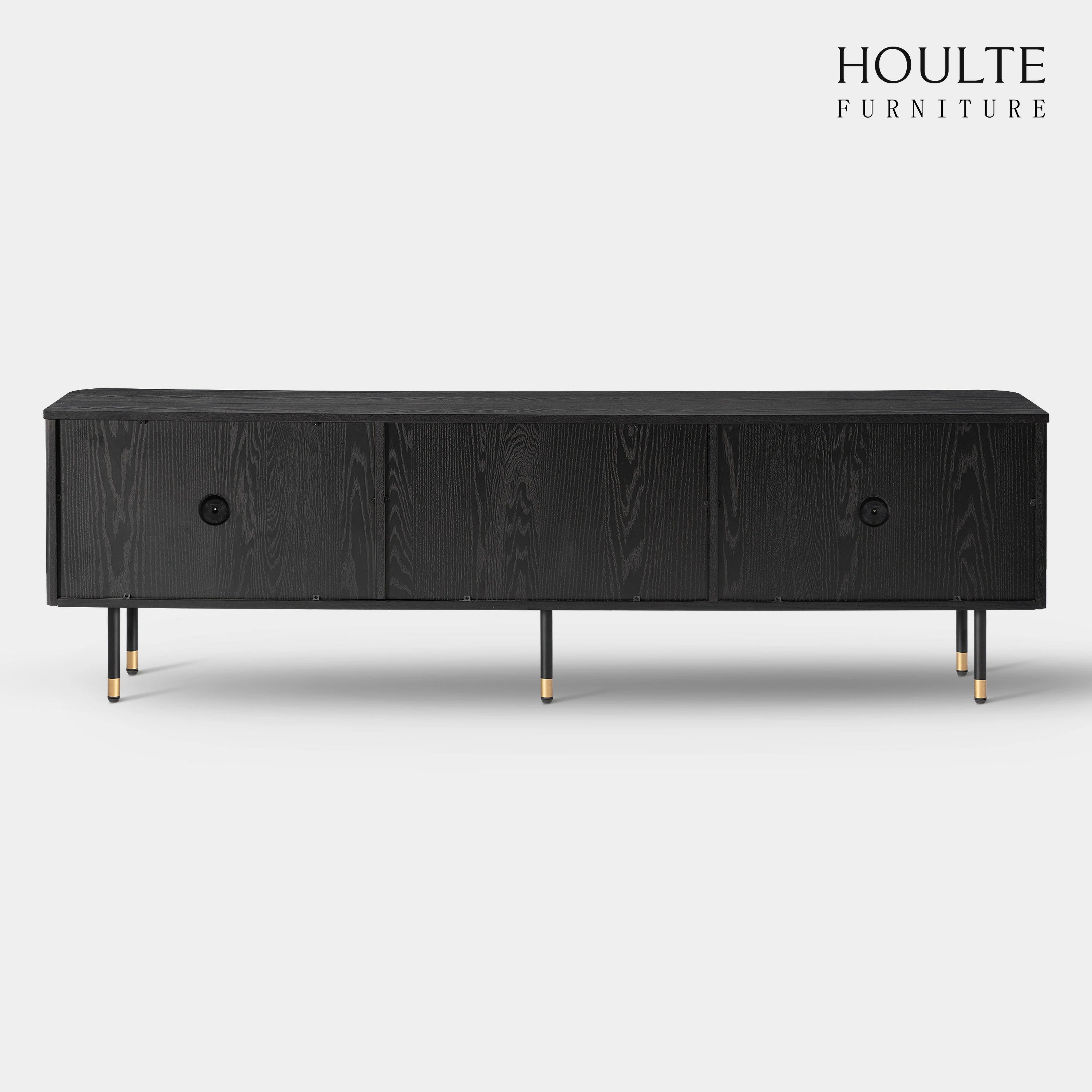 Ewan Oak Media Console and Cabinet Set