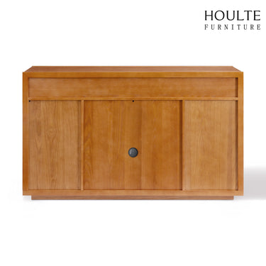 Alvar Oak Arched Glass Sideboard 63"W