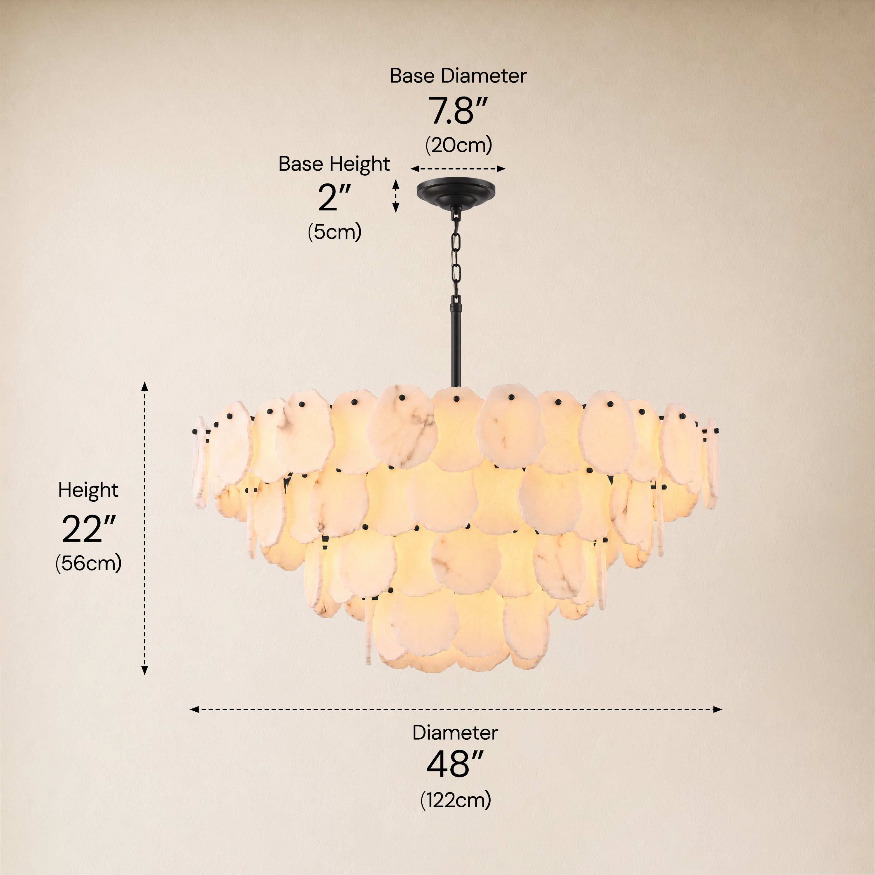 Moira Alabaster Multi-Tier Round Chandelier 48
