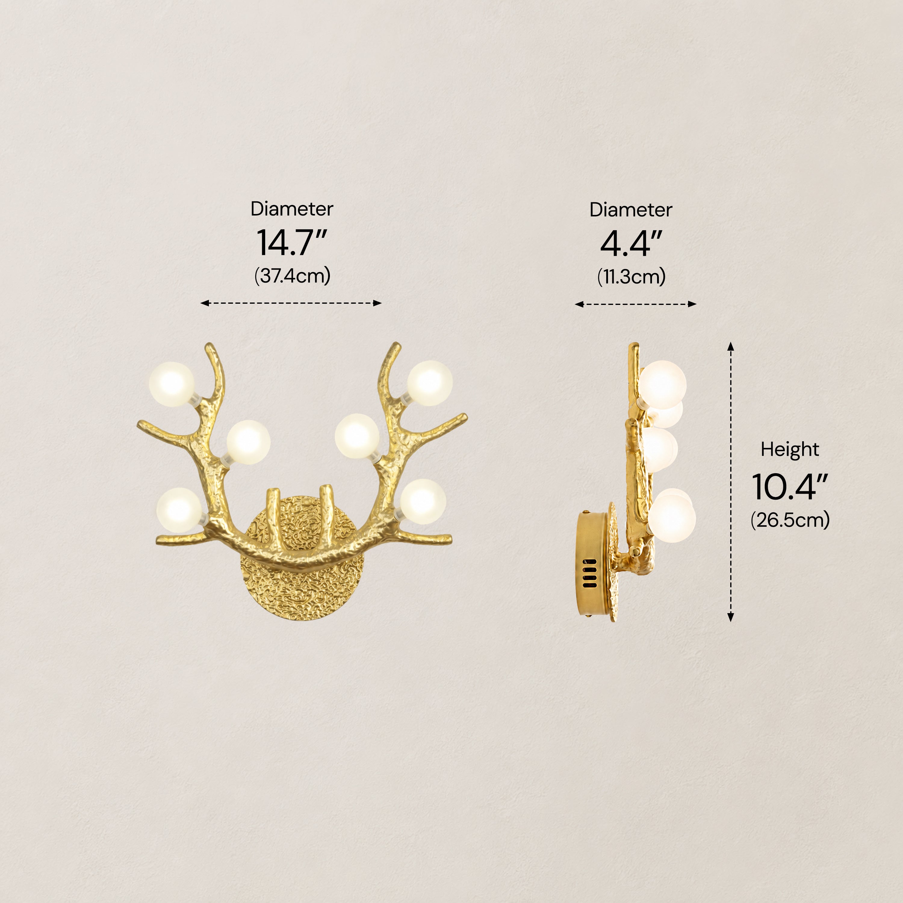 Cervia Antler Branch Wall Sconce 15"W