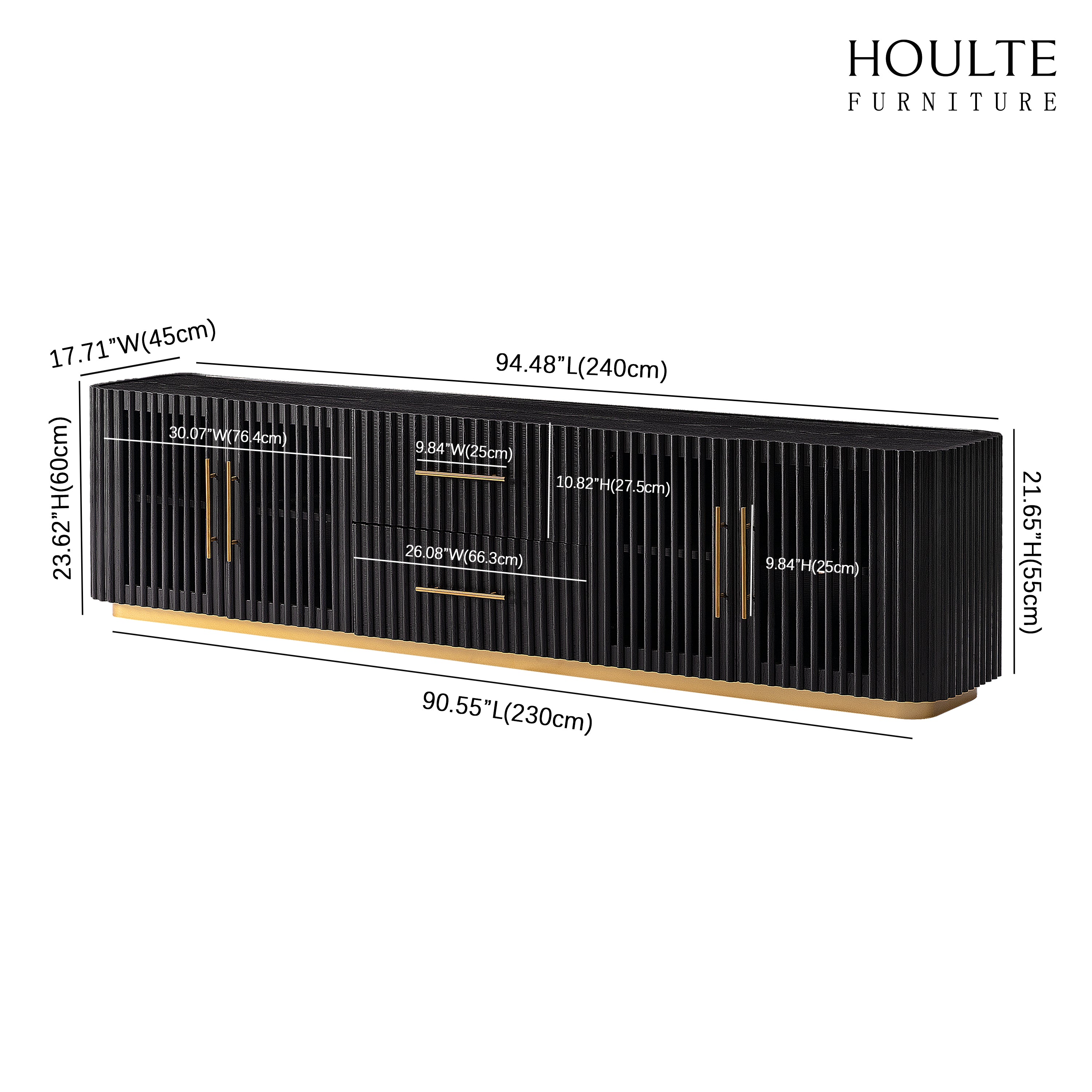 Holton Oak Media Console 94"W